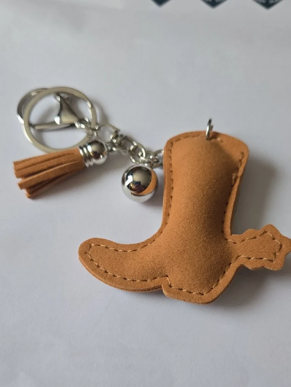 BLING Animal Print Cowboy Boot Keychain With Tassel.